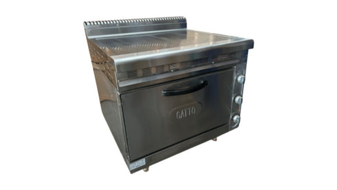 GATTO Solid Top 2 Plate Stove w/ Electric Oven - 900x1000x840mm - Shopsoiled