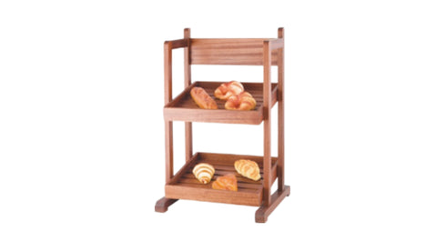 2-TIER WOODEN DISPLAY SHELF