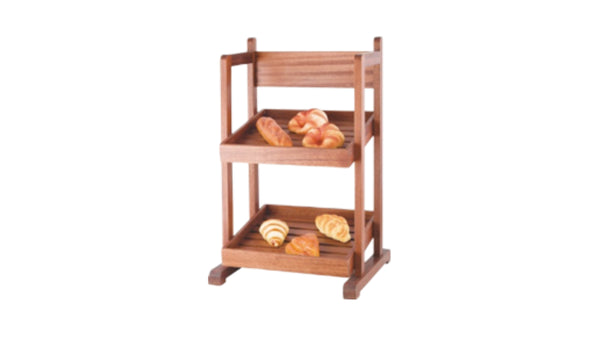 2-TIER WOODEN DISPLAY SHELF - Cater-Care