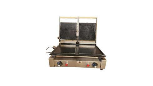 Double Cast Iron Panini Toaster - Flat Plates