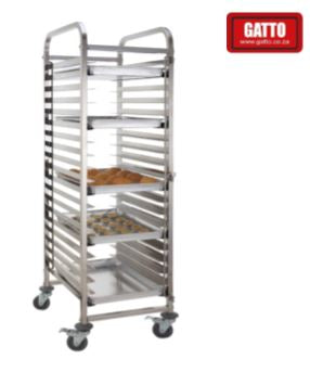 GATTO 15 Tier Baking Tray Trolley Stainless Steel (Tray Size: 600x400mm)
