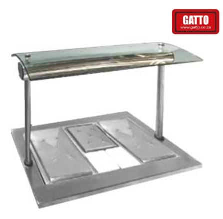 GATTO Three Plate Drop-in Carvery Unit w/ Spiked Plates & Small Cutting Board