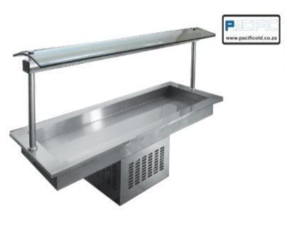 GATTO Drop-in Cold Well w/ Sneeze Guard - 1800mm