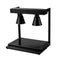 2 LAMP COUNTER TOP HEATED FOOD DISPLAY GANTRY - BLACK - TOP & BASE HEATED - 800W