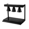 3 LAMP COUNTER TOP HEATED FOOD DISPLAY GANTRY - BLACK - TOP & BASE HEATED - 1250W