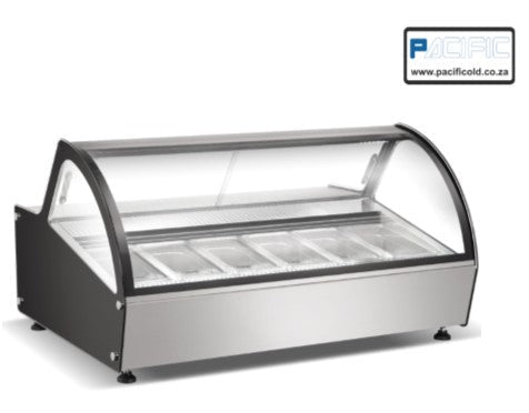 PACIFIC Gelato Freezer - 6 Flavor - Counter Top - Shopsoiled