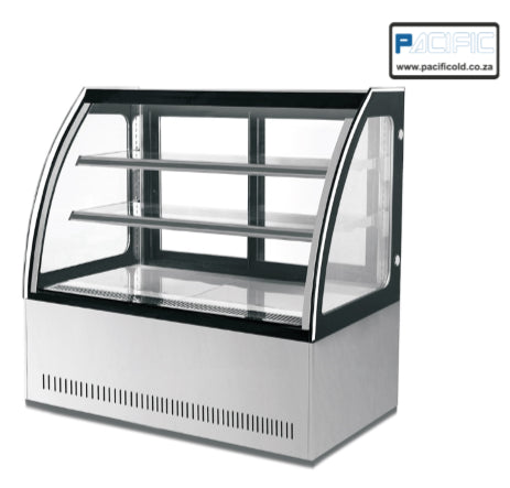 PACIFIC 1200mm Curved Glass Cold Display Refrigerator - 2 Shelf - Shopsoiled