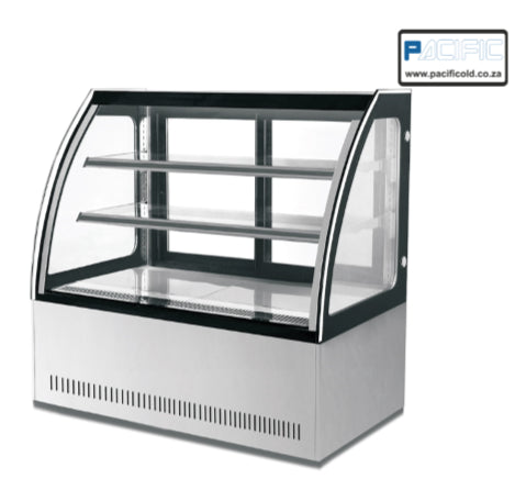 PACIFIC 1500mm Curved Glass Cold Display Refrigerator - 2 Shelf - Shopsoiled