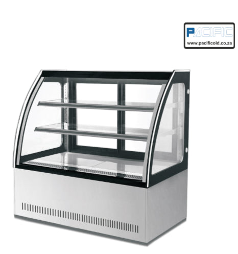 PACIFIC 1800mm Curved Glass Cold Display Refrigerator - 2 Shelf - Shopsoiled