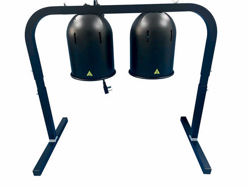 2 LAMP COUNTER TOP HEATED FOOD DISPLAY GANTRY - BLACK - 500W - Cater-Care
