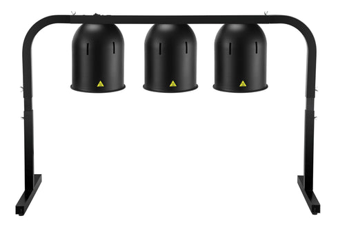 3 LAMP COUNTER TOP HEATED FOOD DISPLAY GANTRY - BLACK - 750W