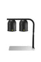 2 LAMP COUNTER TOP HEATED FOOD DISPLAY GANTRY - BLACK - 500W - WITH BASE - Cater-Care