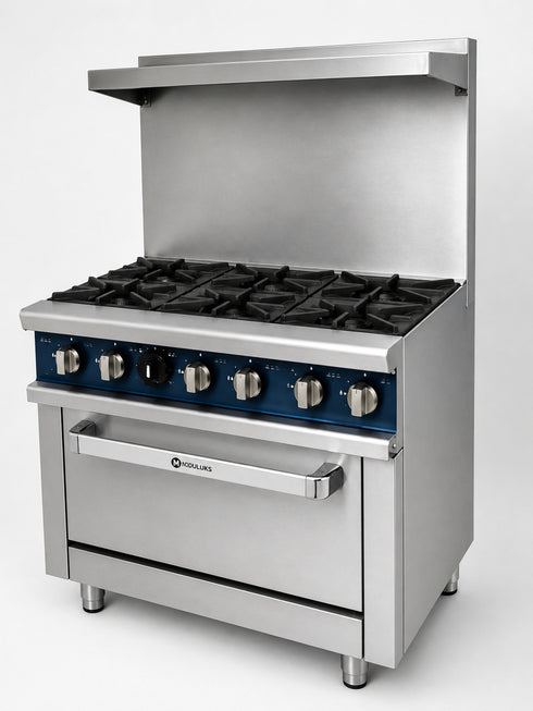 MODULUKS 6 Burner Gas Stove with Gas Oven - Cater-Care