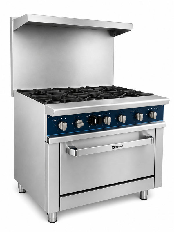 MODULUKS 6 Burner Gas Stove with Gas Oven - Cater-Care