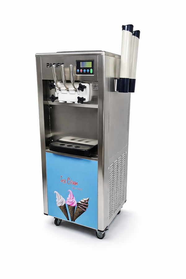 PACIFIC Ice Cream Machine w/ Pre-Cooling Floor Model 2 Flavor + Mix