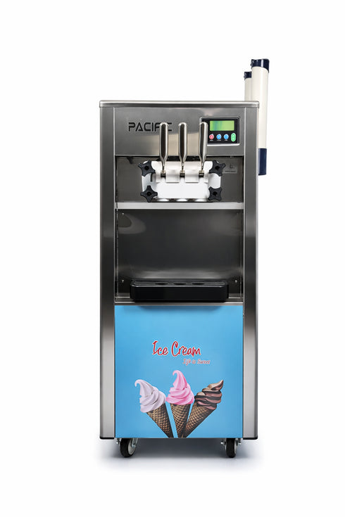 PACIFIC Ice Cream Machine w/ Pre-Cooling Floor Model 2 Flavor + Mix