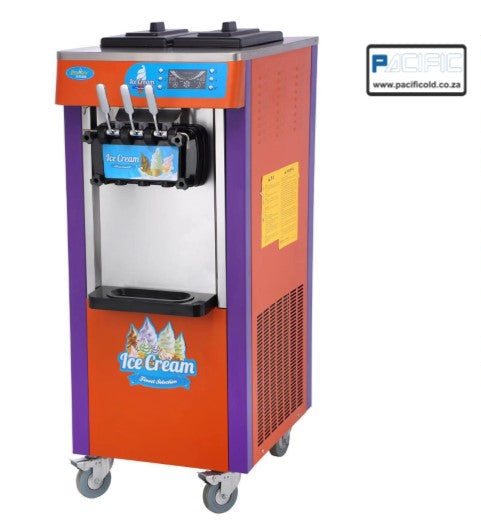 PACIFIC Soft Serve Ice Cream Machine - 2 Flavor + Mix- Floor Model