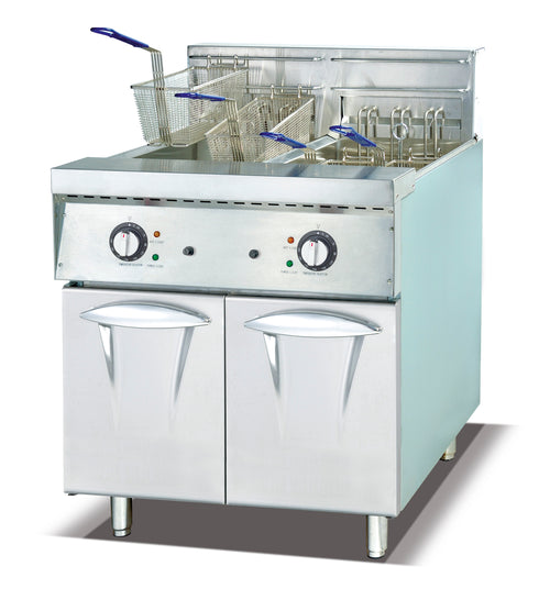 GATTO 2x20Lt High Speed Electric Floor Model Fryer (Incl. 4 Baskets) - Cater-Care