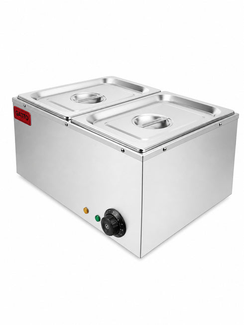 GATTO Electric 2-Div Bain Marie - Incl. 2 x GN1/2 & Lids - Cater-Care