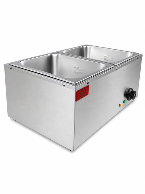 GATTO Electric 2-Div Bain Marie - Incl. 2 x GN1/2 & Lids - Cater-Care