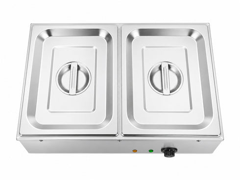 GATTO Electric 2-Div Bain Marie - Incl. 2 x GN1/2 & Lids - Cater-Care