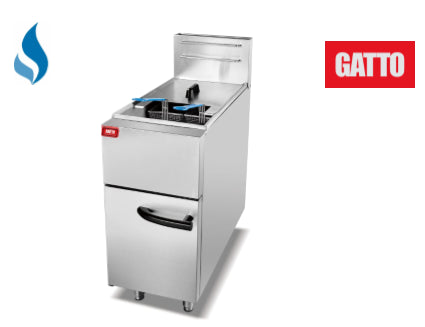 GATTO 28Lt High Speed Gas Floor Model Fryer (Incl. 2 Baskets)