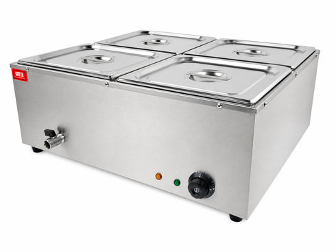 GATTO Electric 4-Div Bain Marie - Incl. 4 x GN1/2 & Lids - Cater-Care