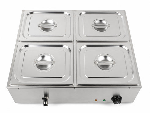 GATTO Electric 4-Div Bain Marie - Incl. 4 x GN1/2 & Lids - Cater-Care