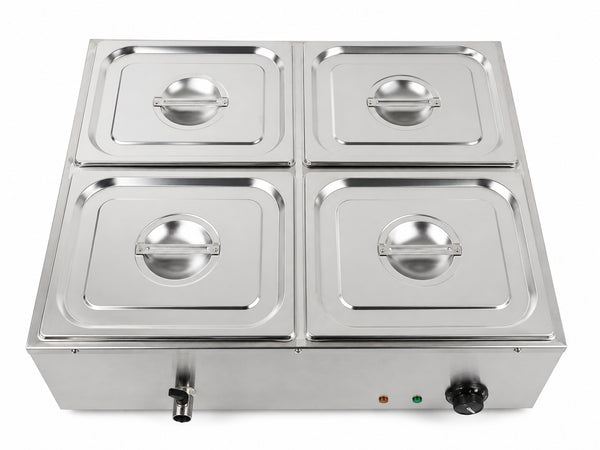 GATTO Electric 4-Div Bain Marie - Incl. 4 x GN1/2 & Lids - Cater-Care