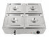 GATTO Electric 4-Div Bain Marie - Incl. 4 x GN1/2 & Lids - Cater-Care