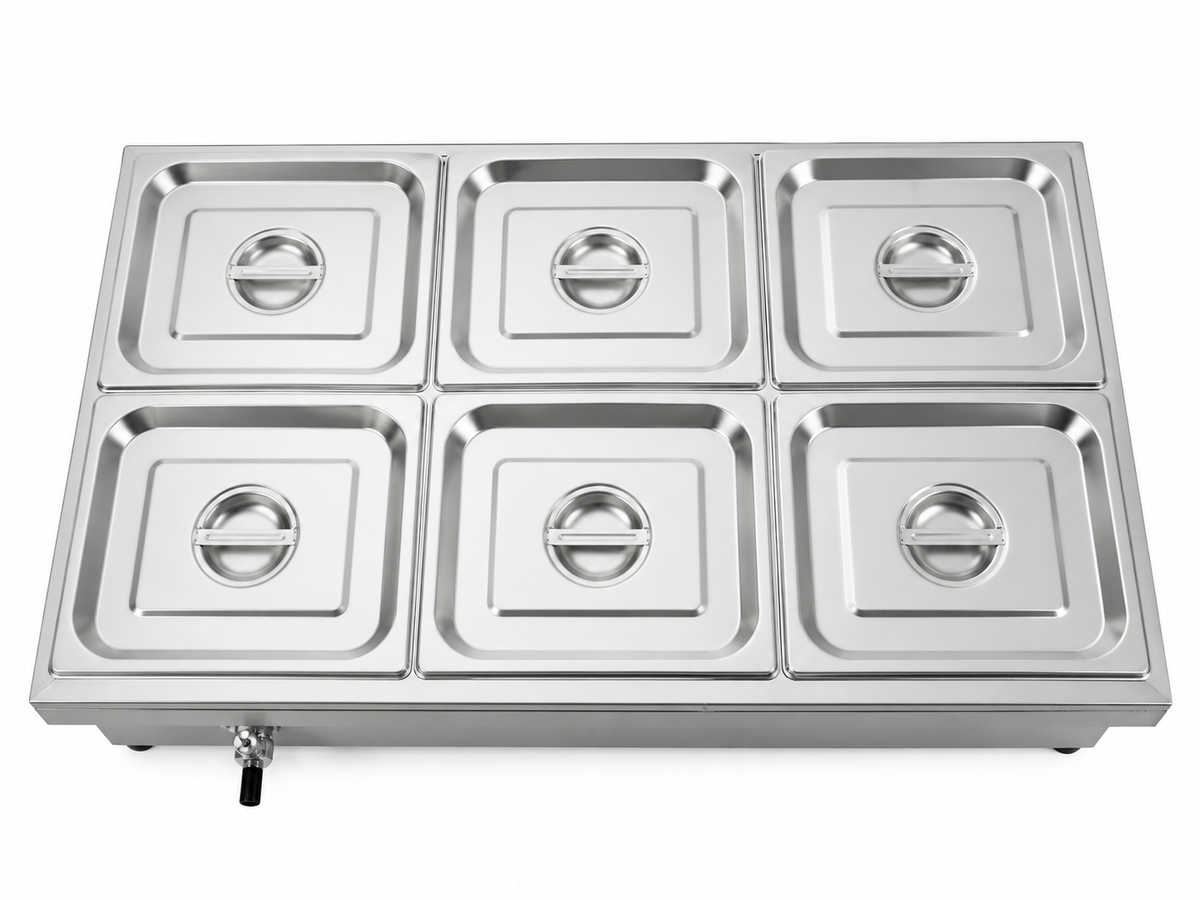 GATTO Electric 6-Div Bain Marie - Incl. 6 x GN1/2 & Lids – Cater-Care