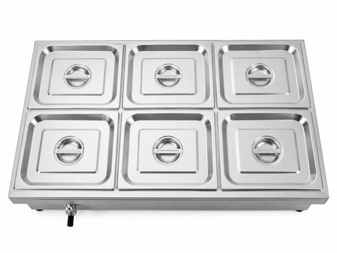 GATTO Electric 6-Div Bain Marie - Incl. 6 x GN1/2 & Lids - Cater-Care