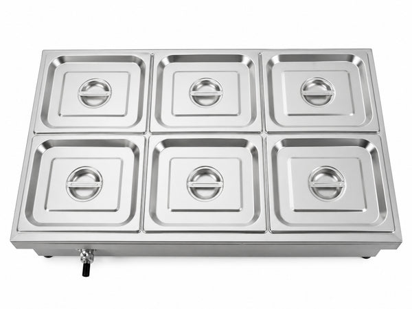 GATTO Electric 6-Div Bain Marie - Incl. 6 x GN1/2 & Lids - Cater-Care