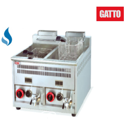 GATTO 12Lt Double Gas Fryer - Shopsoiled