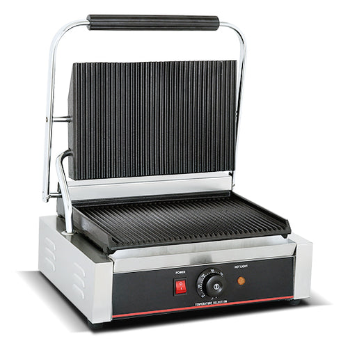 GATTO Cast Iron Ribbed Panini Toaster - 410x305x210mm - Cater-Care
