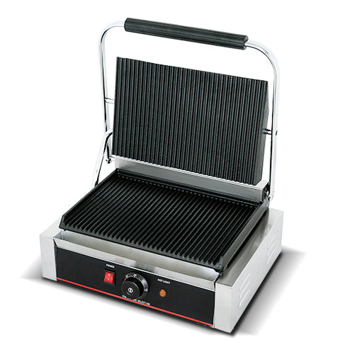 GATTO Cast Iron Ribbed Panini Toaster - 410x305x210mm - Cater-Care