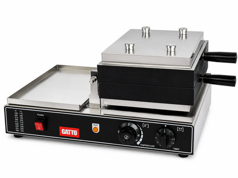 GATTO Rectangular Waffle Baker - Flip Over