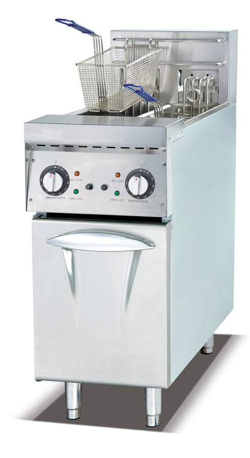 GATTO 2x10Lt High Speed Electric Floor Model Fryer (Incl. 2 Baskets) - Cater-Care