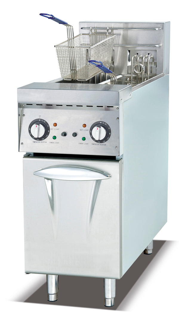 GATTO 2x10Lt High Speed Electric Floor Model Fryer (Incl. 2 Baskets) - Cater-Care