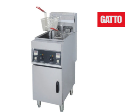 GATTO 2x10Lt High Speed Electric Floor Model Fryer (Incl. 2 Baskets) - Shopsoiled
