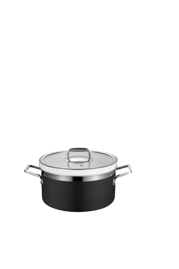 ROUND CERAMIC CHAFING POT – BLACK – 4.0L – Ø250 × 130MM - Cater-Care