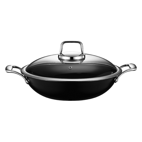 STAINLESS STEEL COLOURED WOK – BLACK – 3.5L – Ø340 × 95MM