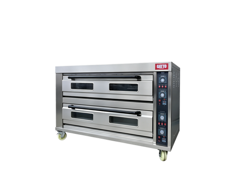 GATTO 2 Deck 6 Tray Electric Pizza Oven w/ Ceramic Floors - Cater-Care