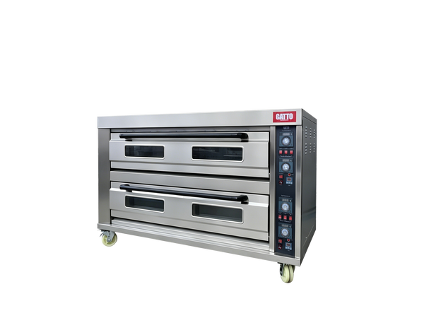 GATTO 2 Deck 6 Tray Electric Pizza Oven w/ Ceramic Floors - Cater-Care