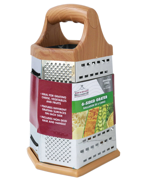 GRATER S/STEEL PLASTIC HANDLE - 6 SIDED - Cater-Care