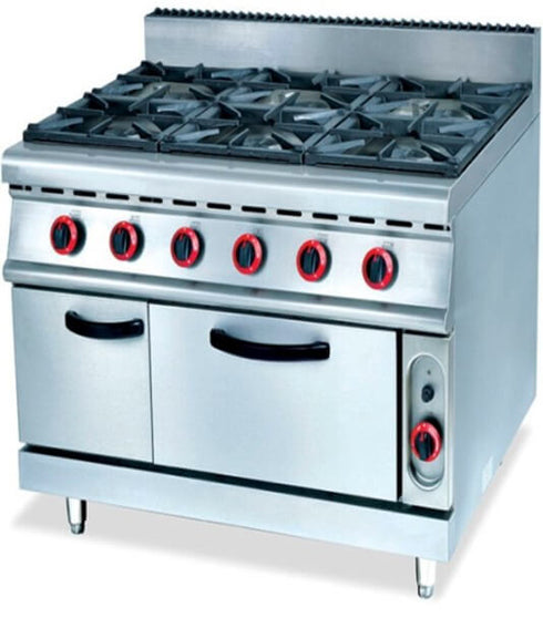 700 RANGE - 6 BURNER RANGE WITH GAS OVEN - cater-care