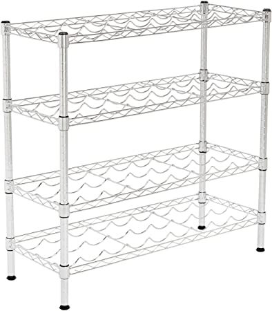 GATTO 4-Tier Chrome Wine Rack - 36 Bottle