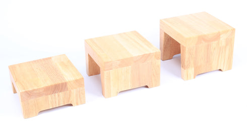 WOODEN SET OF 3 RAISED SQUARE DISPLAYS - Cater-Care