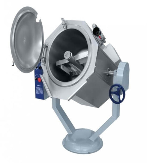 TILT PAN, INDIRECT BOILING PAN, 60LT, MANUAL TILT WITH MIXER - cater-care