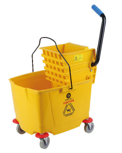 GATTO Single Plastic Bucket & Wringer - 32Lt - Yellow